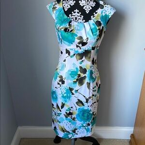 Floral Blue and White Dress